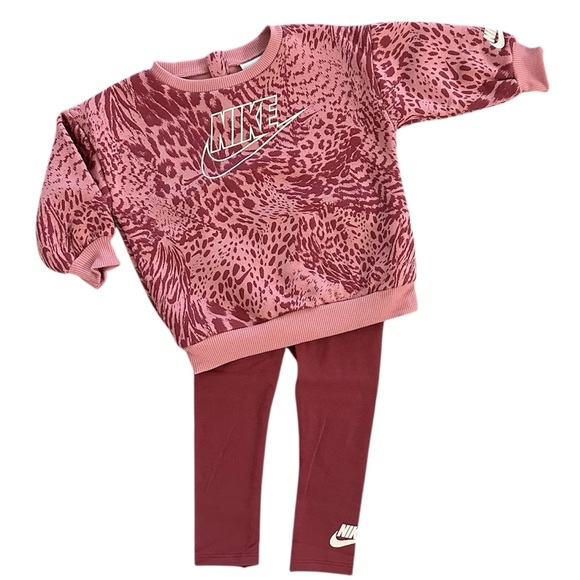 *New* Nike Animal Print Sweatshirt & Leggings Set Girls Size 18 Months - Picture 5 of 5